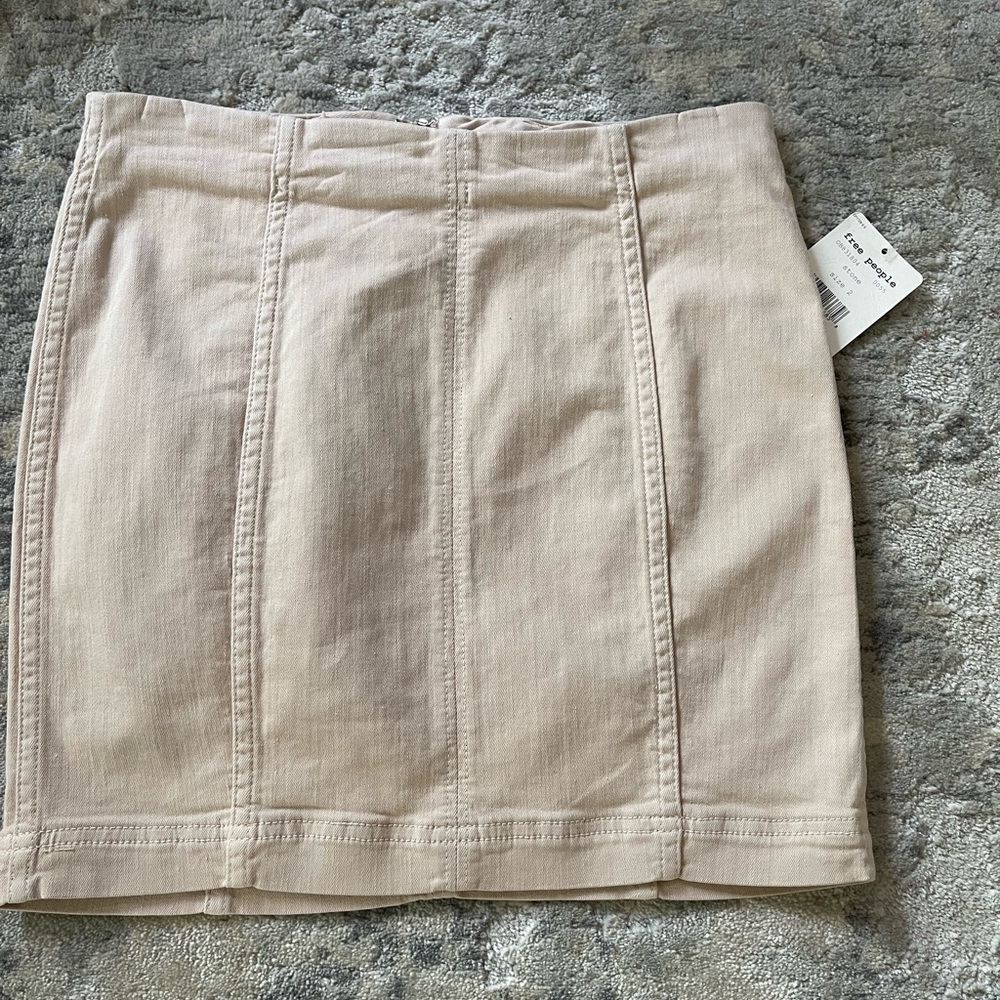 Cream Free People Pencil Skirt